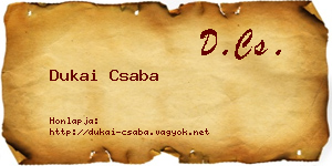 Dukai Csaba névjegykártya